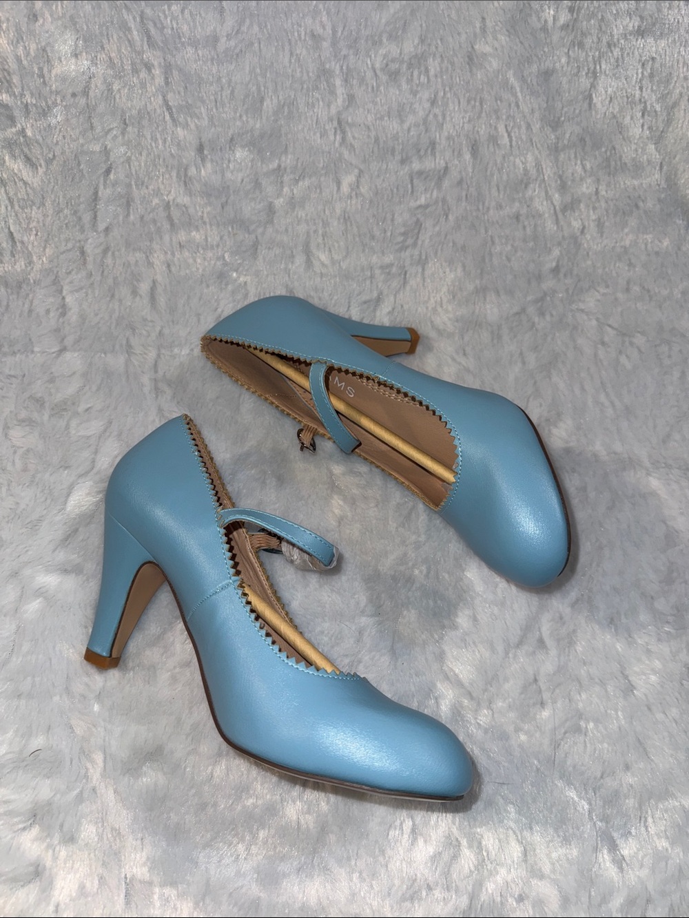 NWT Light Blue Mary Jane Heels with Buckle Strap